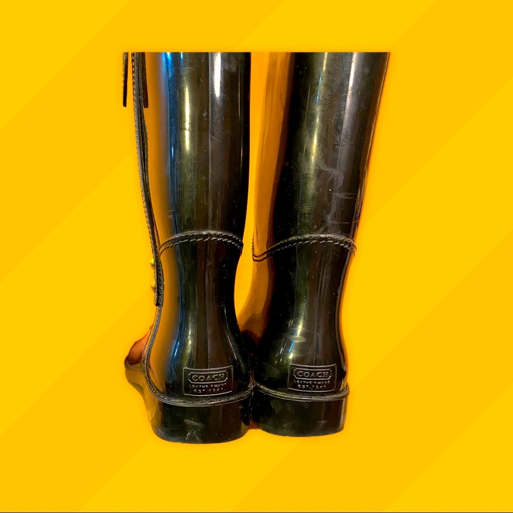 Women’s COACH Tall Rain Boots Size 8 - Picture 2 of 4
